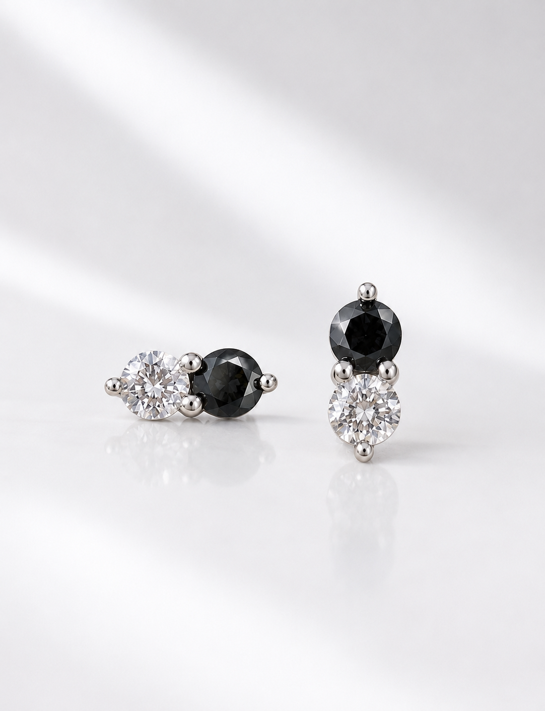 B&W Diamond Studs 14k