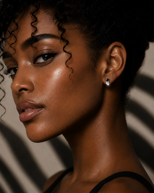 B&W Diamond Studs
