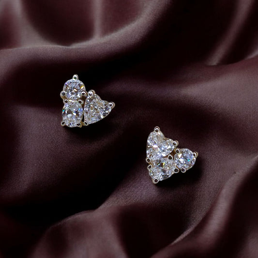 Heart Cluster Diamond Studs